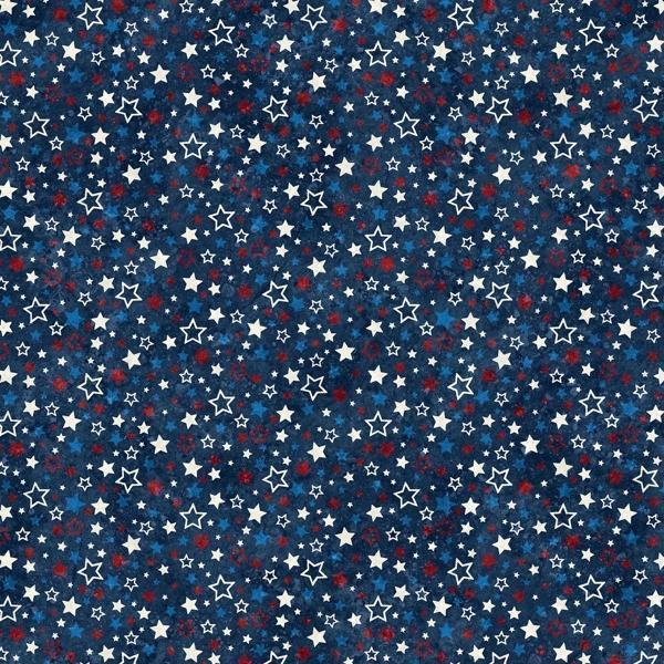 Stars & Stripes 12 Multi Star Navy from Northcott