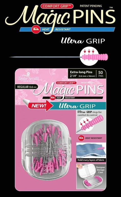 Magic Pin Ultra Grip Extra Long Regular Pins, 50Pc, 0.6Mm