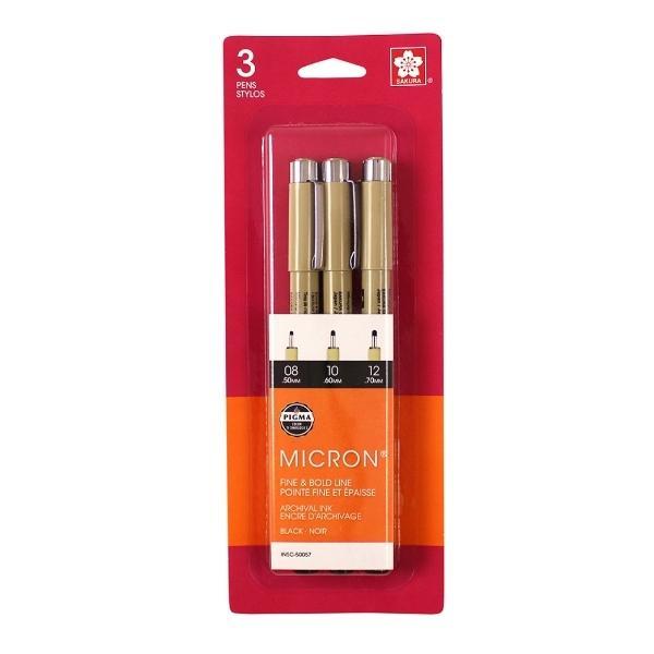 Pigma Micron 3 Piece Set, Black