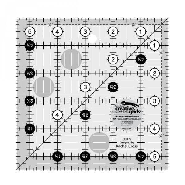 Creative Grids Quilt Ruler, 5.5" Square