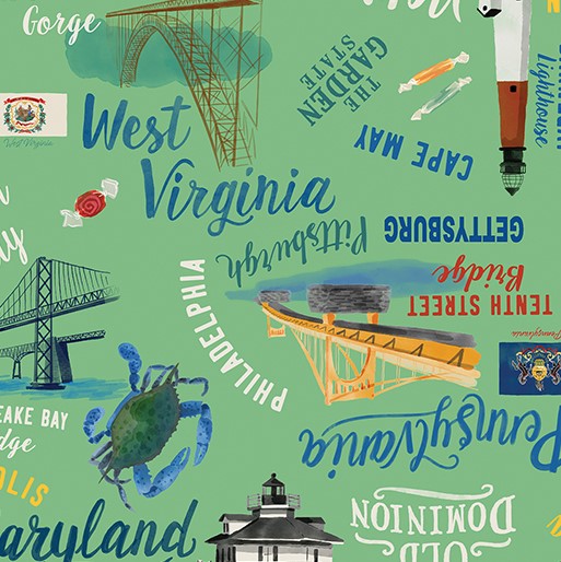 Mid-Atlantic Shop Hop Words Cream From Benartex