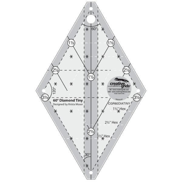 Creative Grids 60 Degree Tiny Diamond Quilt Ruler