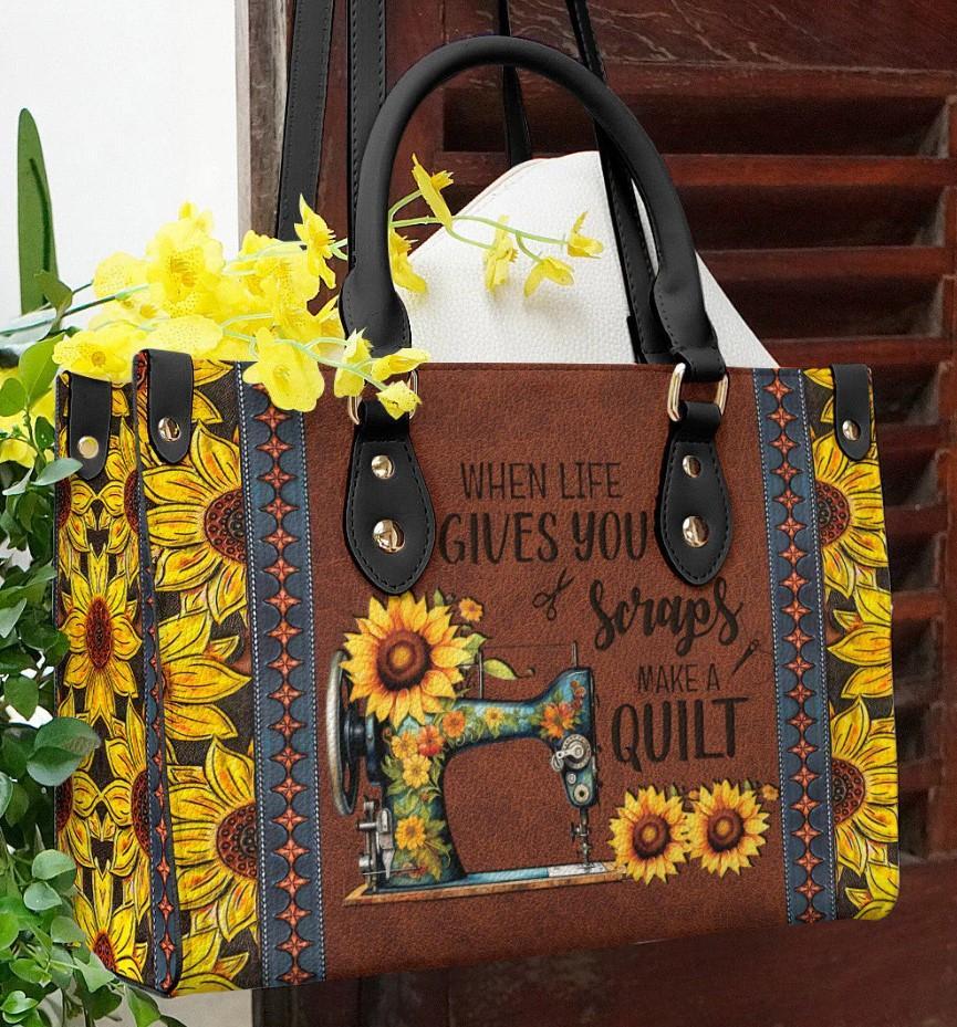 Sunflower Make A Quilt Bag With Black Handles