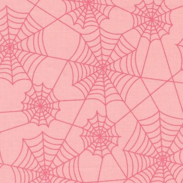 Hey Boo Novelty Spider Webs Bubble Gum Pink By Lella Boutique For Moda Fabrics