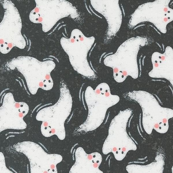 Hey Boo Friendly Ghost Midnight By Lella Boutique For Moda Fabrics