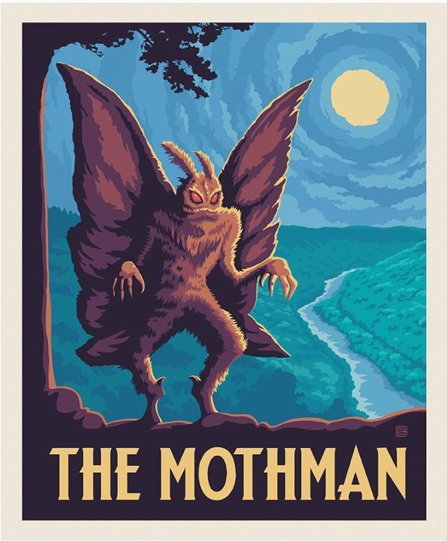 Legends Of The National Parks The Mothman Panel By Anderson Design Group For Riley Blake Designs 