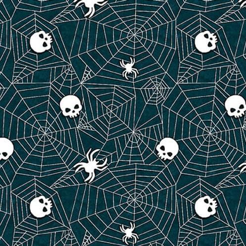 Welcome Foolish Mortals Spiderweb Glow By Shelly Comiskey For Henry Glass Fabrics