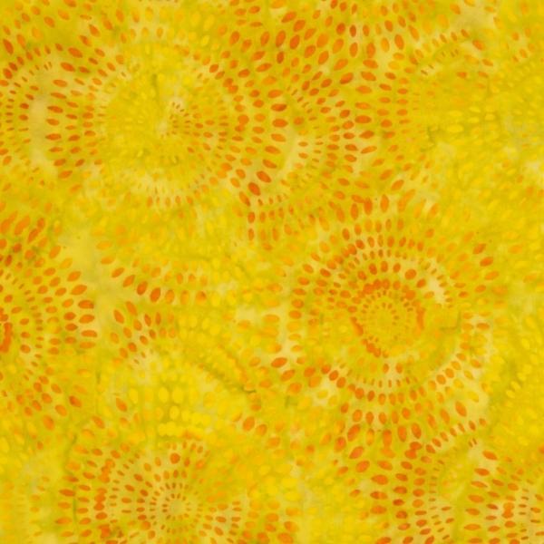 Expressions Batiks Tjap Dotted Circles Yellow/Green From Riley Blake Designs