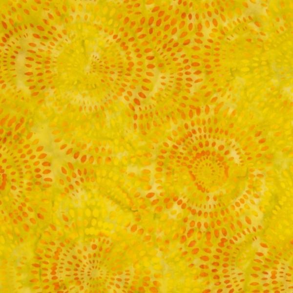 Expressions Batiks Tjap Dotted Circles Yellow/Green From Riley Blake Designs
