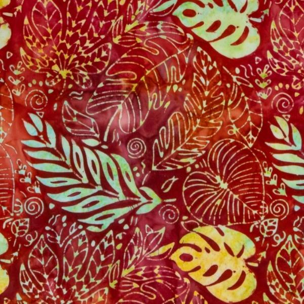 Expressions Batiks Tjaps Leaves Red From Riley Blake Designs 