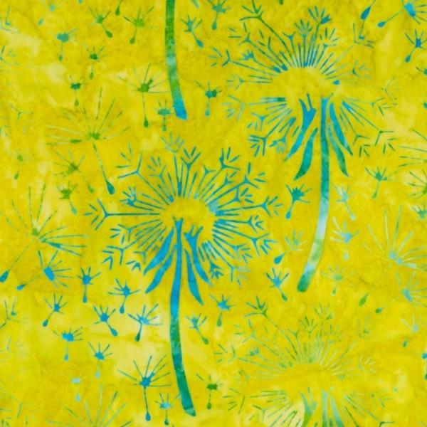 Expressions Batiks Tjaps Dandelions Green/Blue From Riley Blake Designs 