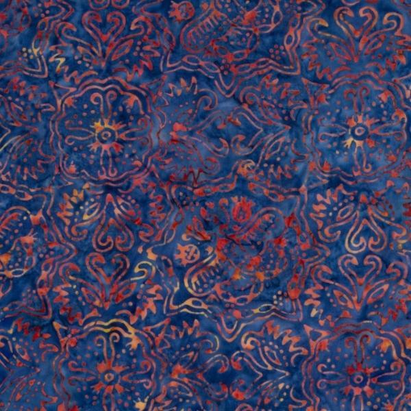 Expressions Batiks Tjaps Geometric Blue/Orange From Riley Blake Designs 