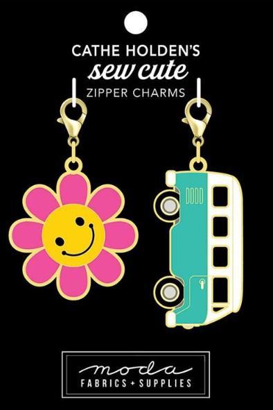 Sew Cute Flower & Bus Zipper Charms