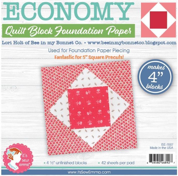 Economy Quilt Block Foundation Papers, 4In, From It'S Sew Emma