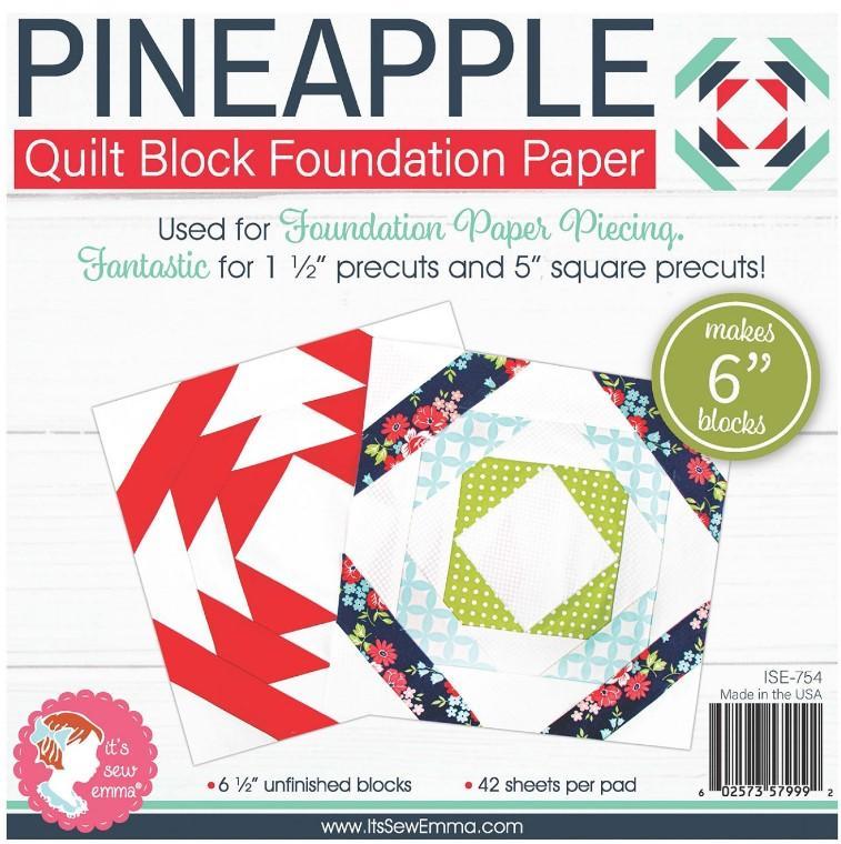 Pineapple Quilt Block Foundation Papers, 6In, From It'S Sew Emma