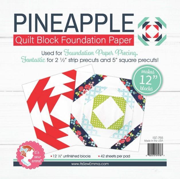 Pineapple Quilt Block Foundation Papers, 12In, From It'S Sew Emma