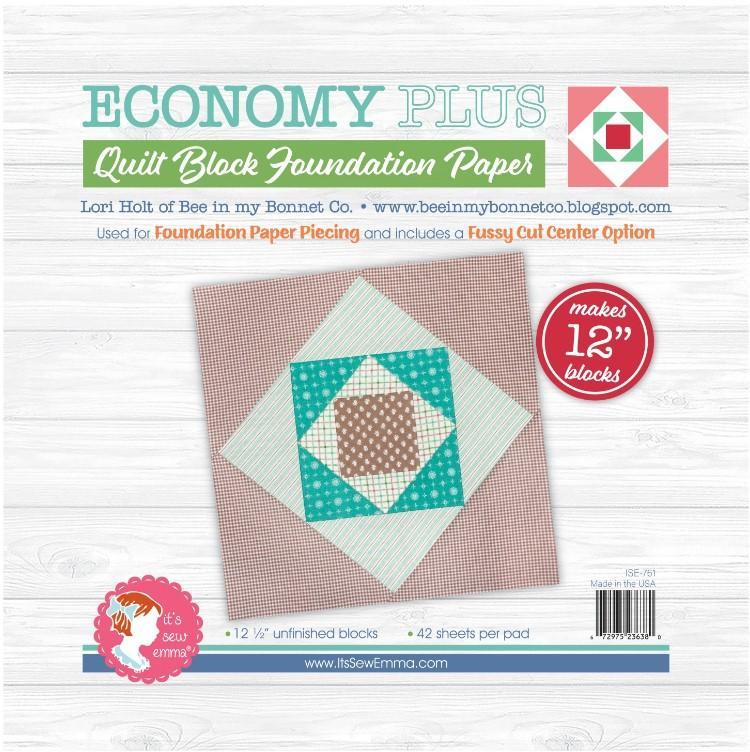 Economy Plus Quilt Block Foundation Papers, 12In, From It's Sew Emma