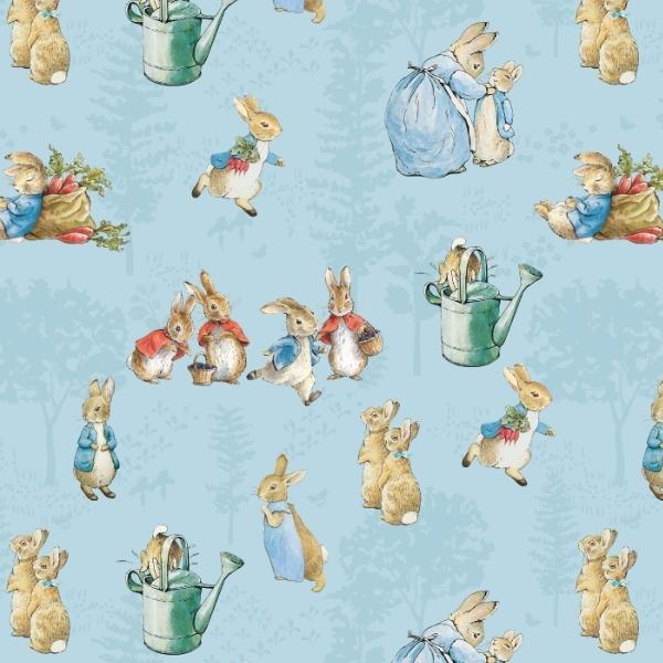 The Tale Of Peter Rabbit Main Blue By Beatrix Potter For Riley Blake Designs