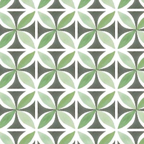 Sweet Magnolia Geometric Green By Deane Beesley For P&B Textiles