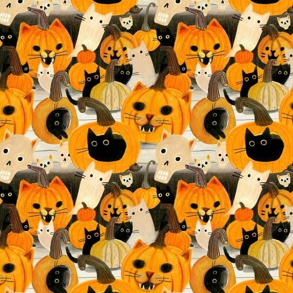 Meowloween Cats & Pumpkins Multi From Dear Stella