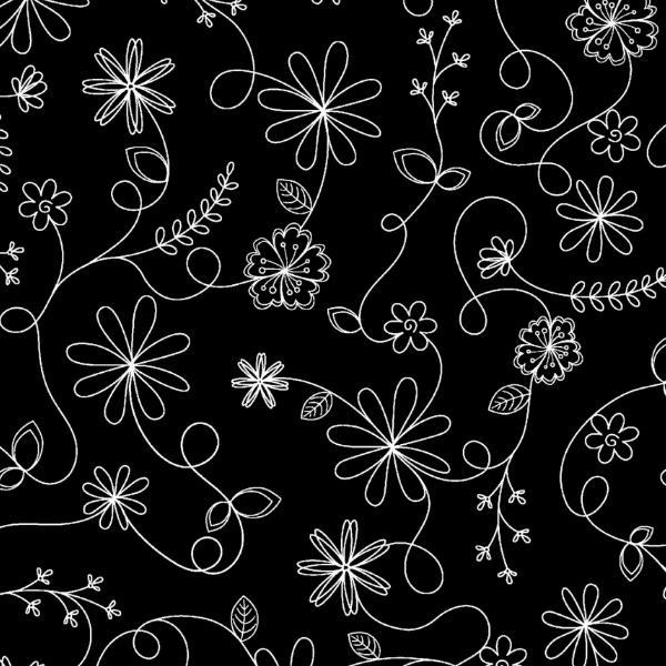 Kimberbell Basics Floral Swirl Black By Kimberbell For Maywood Studio