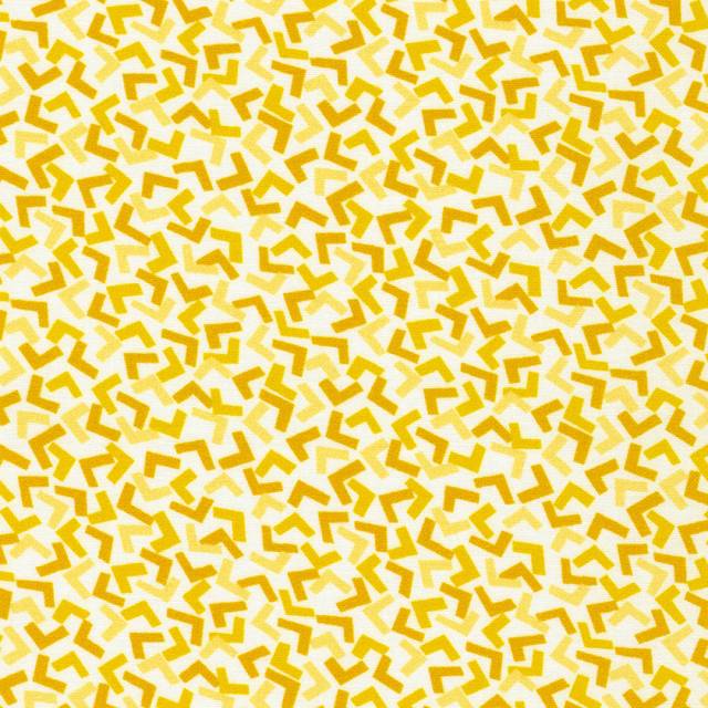 Flowerhouse: At The Cottage Angles Yellow By Debbie Beaves For Robert Kaufman Fabrics