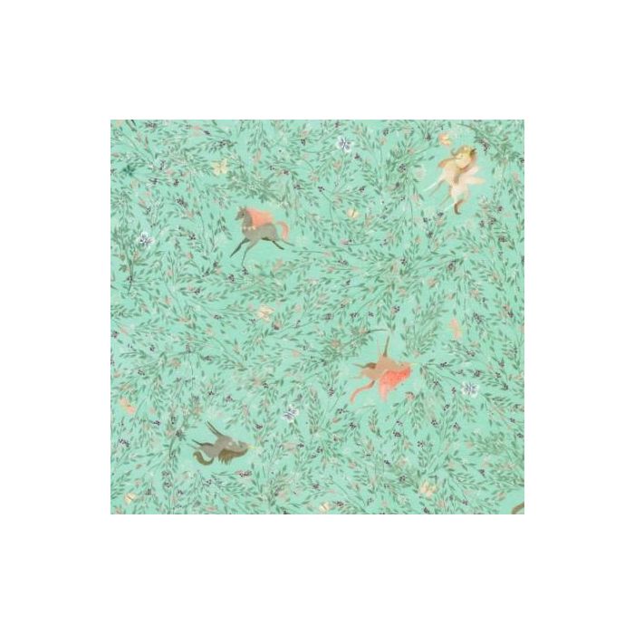 Unicorn Meadow Unicorn Floral Seafoam By Sanja Rescek For Robert Kaufman Fabrics 
