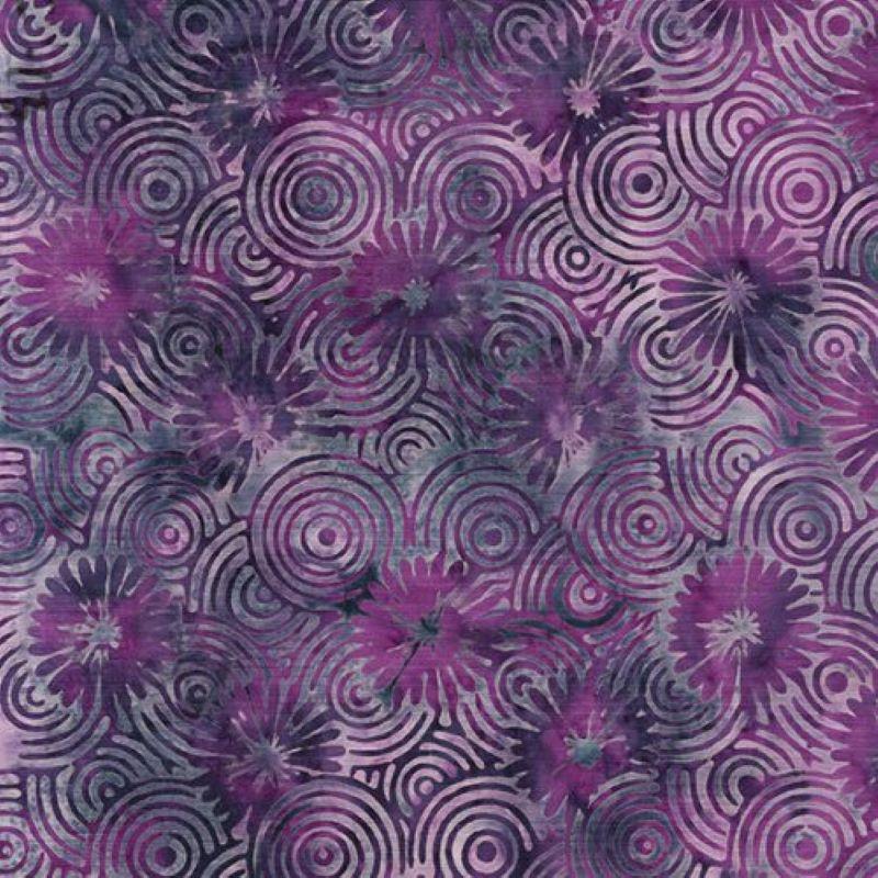 Heavy Metal Batik Optic Flower Lavender from Island Batik