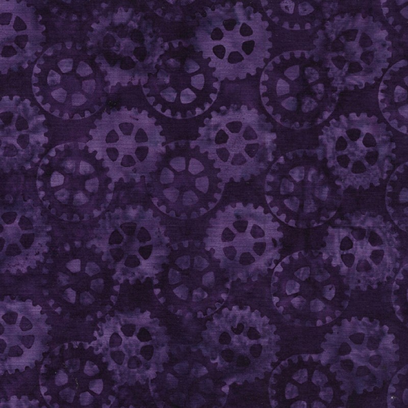 Heavy Metal Batik Gears Purple from Island Batik