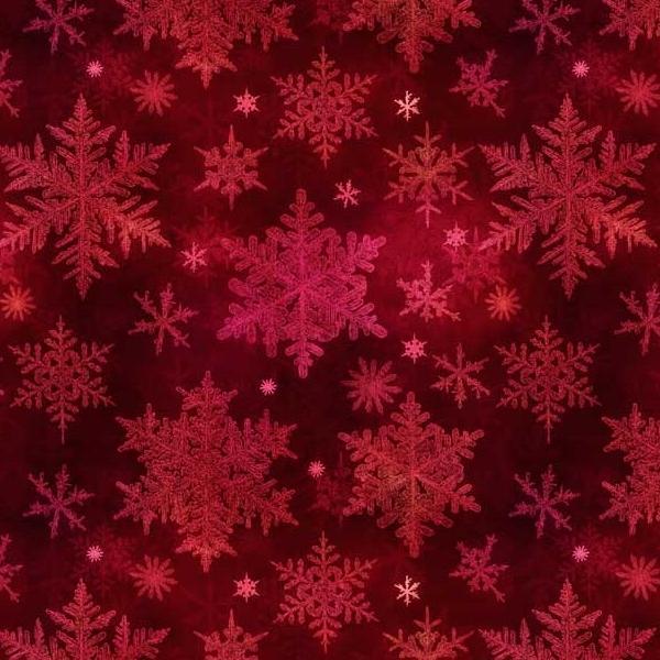 Snowfall Large Snowflakes Dark Red By Geetanjali Behera For P&B Textiles