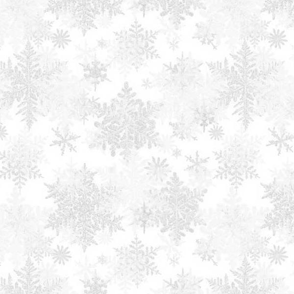 Snowfall Large Snowflakes Silver By Geetanjali Behera For P&B Textiles