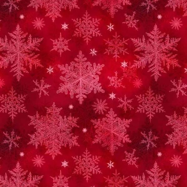 Snowfall Large Snowflakes Red By Geetanjali Behera For P&B Textiles