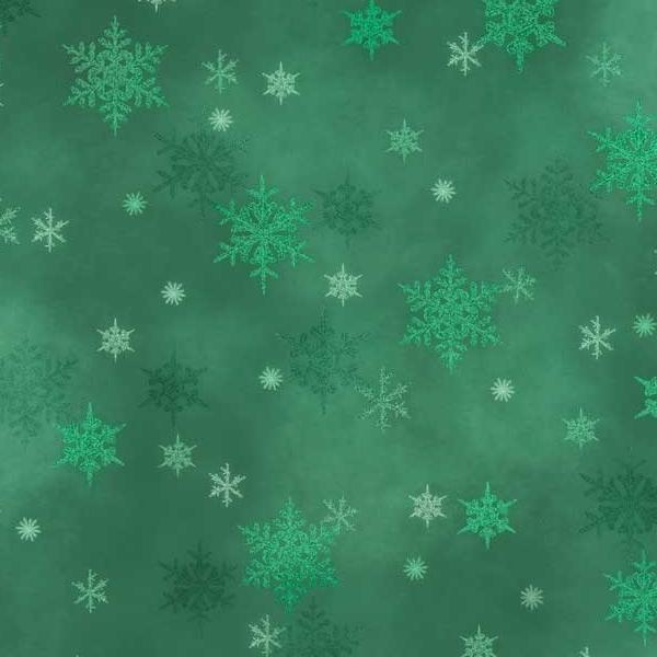 Snowfall Small Flakes Green By Geetanjali Behera For P&B Textiles