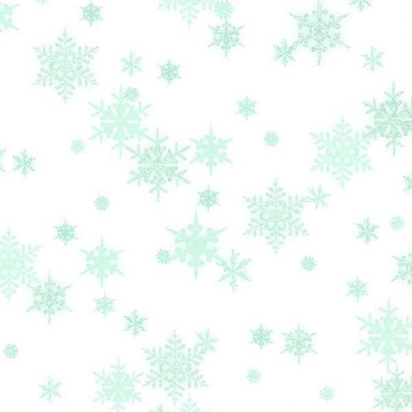 Snowfall Small Flakes White/Mint By Geetanjali Behera For P&B Textiles