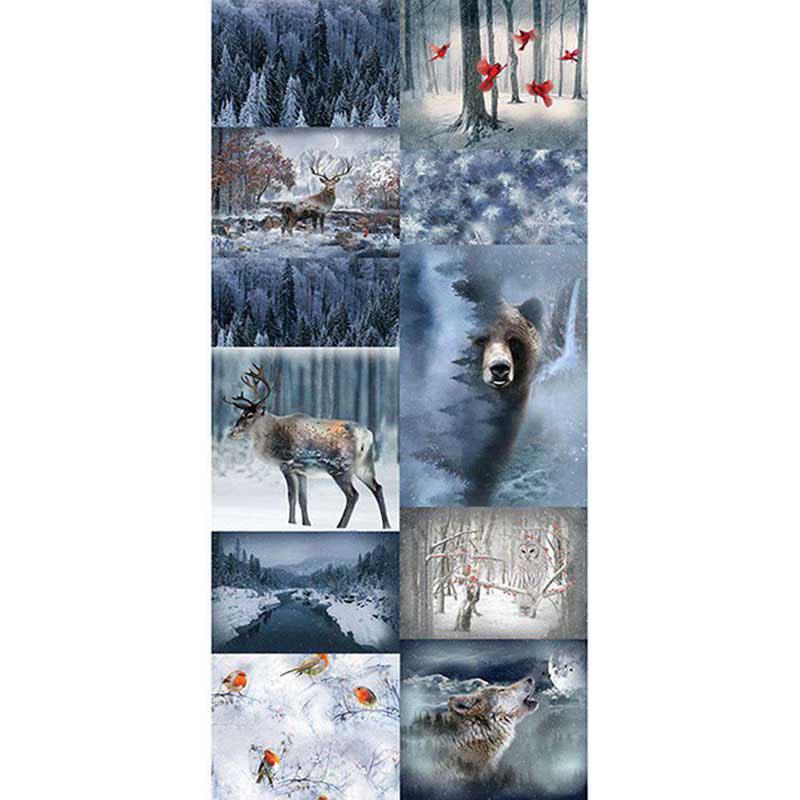 Call Of The Wild Frost Panel From Hoffman Fabrics