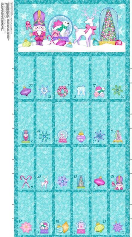 Merry And Bright Advent Calendar Panel By Michael Zindell For Northcott Fabrics 