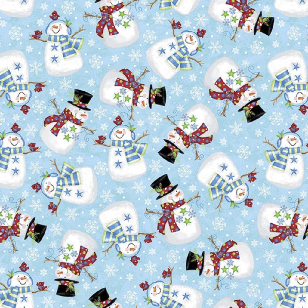 A Jolly Good Time Tossed Snowmen by Victoria Hutto for Studio E Fabrics