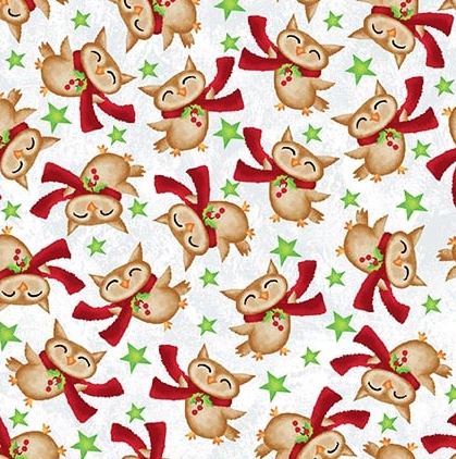 A Jolly Good Time Tossed Owls by Victoria Hutto for Studio E Fabrics