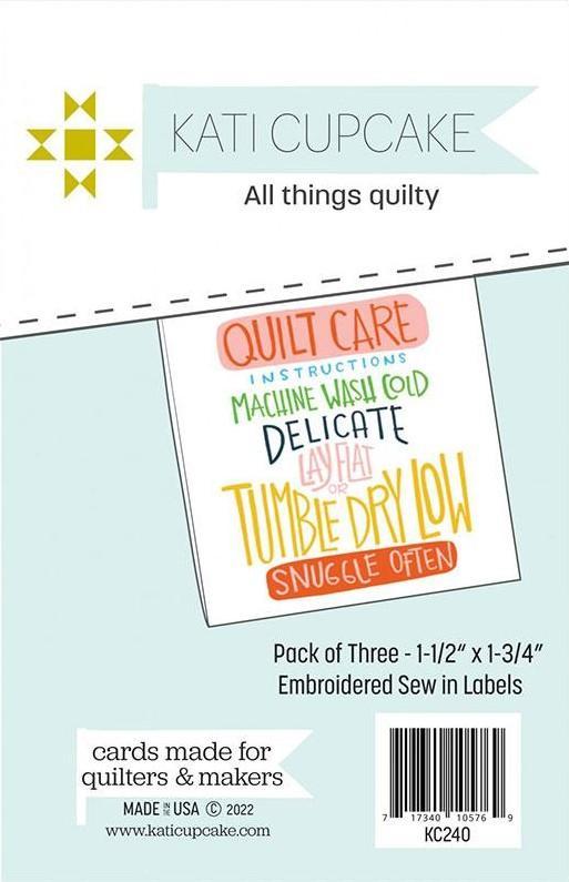 Quilt Care Sew In Labels from Kati Cupcake