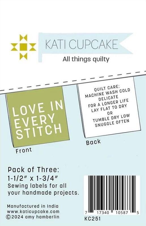 Love In Every Stitch Sew In Labels By Amy Hamberlin For Kati Cupcake