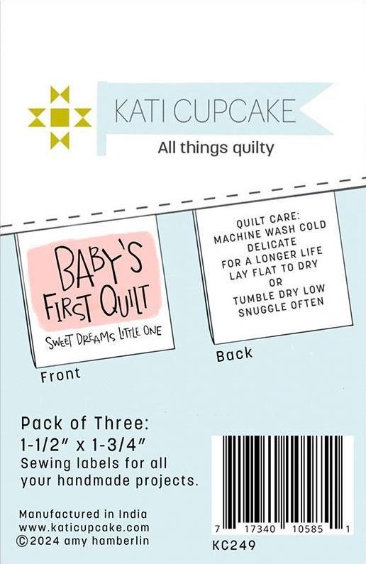 Baby's First Quilt Pink Sew In Labels by Amy Hamberlin for Kati Cupcake