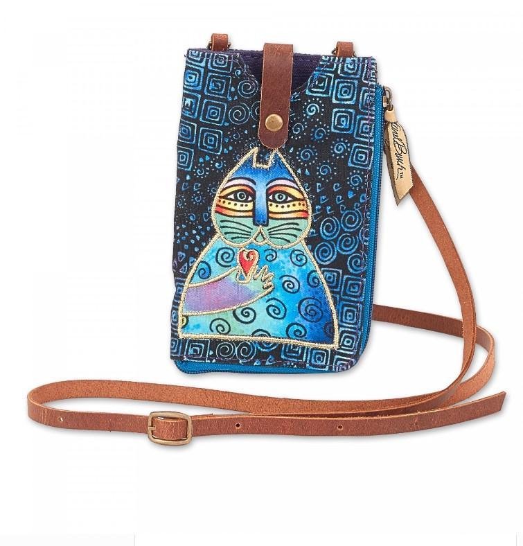 Wishing Love Feline Phone Storage Crossbody Bag By Laurel Burch