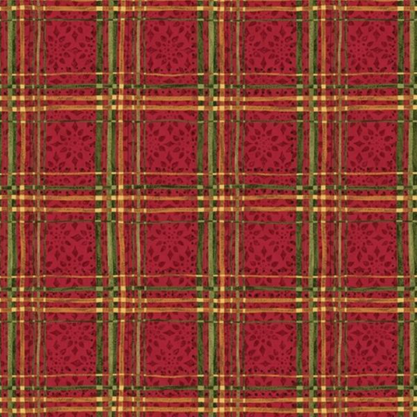 Star Of Wonder, Star Of Light Plaid Red By Nancy Halvorsen For Benartex