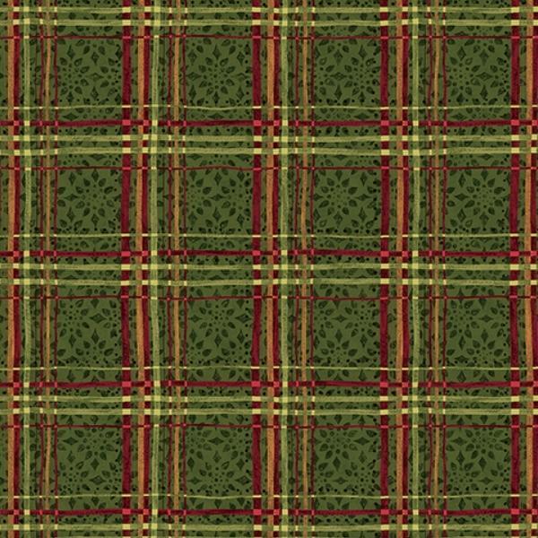 Star Of Wonder, Star Of Light Plaid Green By Nancy Halvorsen For Benartex