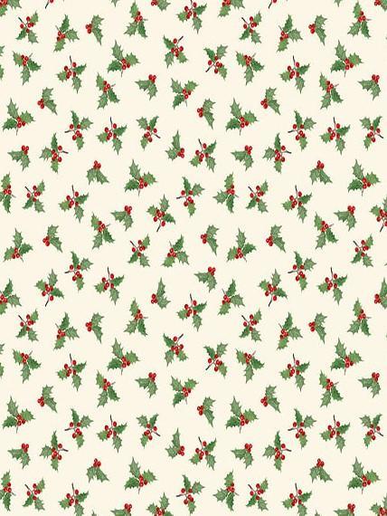 Cardinal Cozy Holly Toss Cream By Nancy Mink For Wilmington Prints