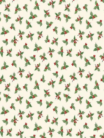 Cardinal Cozy Holly Toss Cream By Nancy Mink For Wilmington Prints