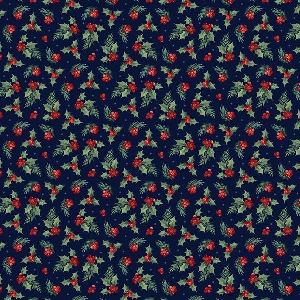 Farmstead Friends Holly Navy By Simon Treadwell For Northcott Fabrics 