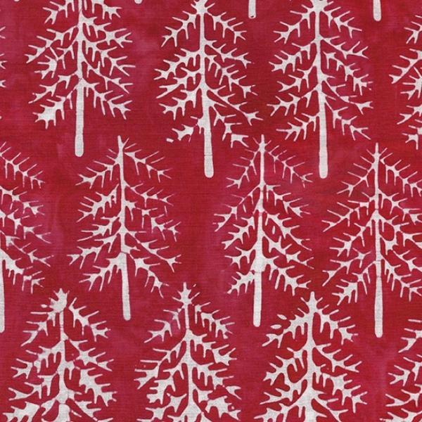 Peppermint Sprinkles Batik Pinetrees Red Paprika From Island Batik 