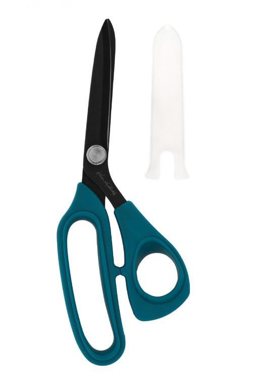 Perfect Scissors Dark Teal 8.5 Inches Bent Handle Micro-Serrated Non-Slip Blade from Karen Kay Buckley