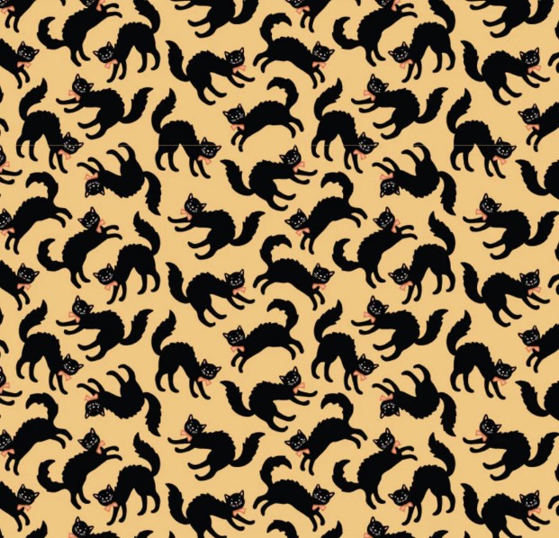 Sweet Tooth Scaredy Cat Yellow by Poppie Cotton